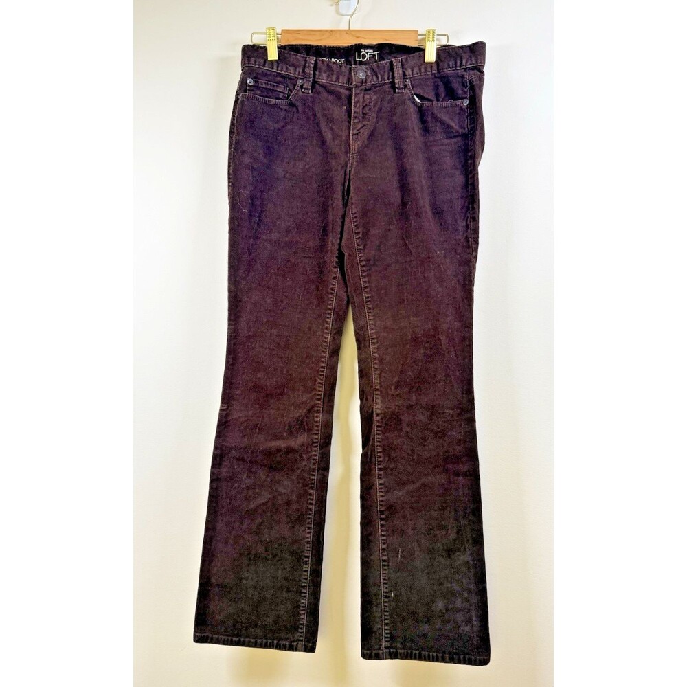 Womens Ann Taylor LOFT Bootcut Brown Jeans Solid 5-Pocket Stretch Size 8
